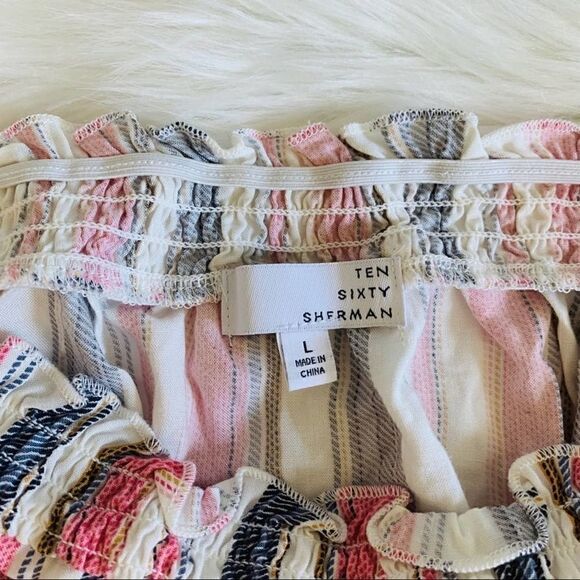 Ten Sixty Sherman Smocked Off Shoulder Crop Top 🔥 - Picture 6 of 7